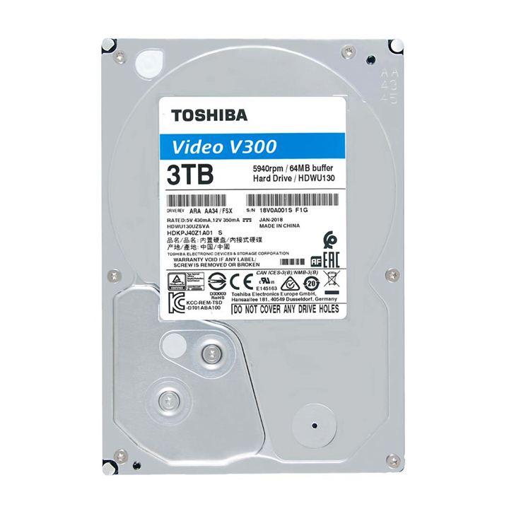 Ổ cứng HDD Toshiba 3TB HDWU130UZSVA 3.5inch dành cho Camera