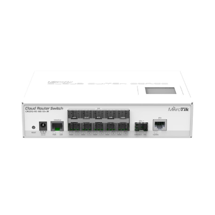 Cloud Smart Switch 1 cổng Gigabit + 11 cổng quang SFP Mikrotik CRS212-1G-10S-1S+IN