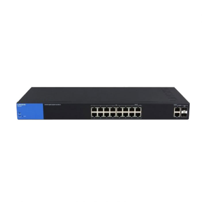 Smart Switch PoE Linksys LGS318P (16 cổng 1G PoE 125W RJ45 + 2 cổng 1G RJ45/SFP)