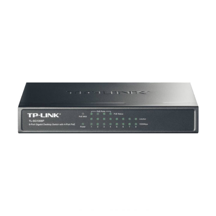 Switch để bàn 8 cổng Gigabit với 4 cổng PoE TP-Link TL-SG1008P