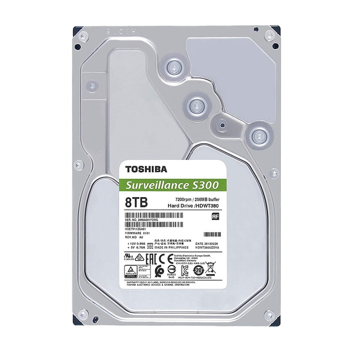 Ổ cứng HDD Toshiba 8TB HDWT380UZSVA 3.5inch dành cho Camera