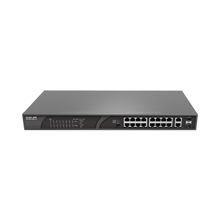 Unmanaged Switch 16 port 100M PoE + 2 Uplink REYEE RUIJIE RG-ES118S-LP