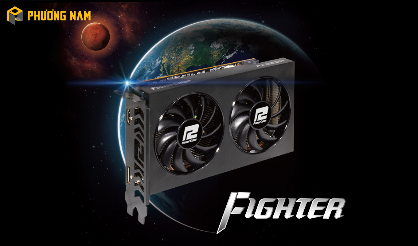 Card màn hình PowerColor Fighter AMD Radeon RX 6500 XT 4GB GDDR6 (AXRX 6500XT 4GBD6-DH/OC)