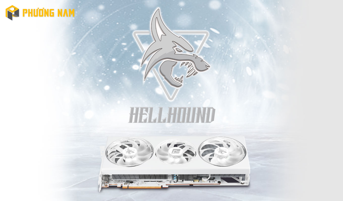 Card màn hình PowerColor Hellhound Spectral White AMD Radeon RX 7800 XT 16GB GDDR6 (RX7800XT 16G-L/OC/WHITE)