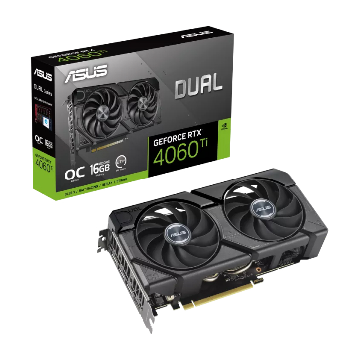 Card màn hình ASUS Dual GeForce RTX 4060 Ti EVO OC Edition 16GB GDDR6 (DUAL-RTX4060TI-O16G-EVO)