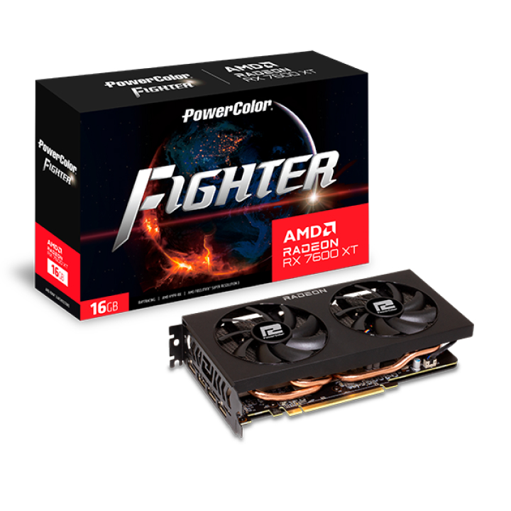 Card màn hình PowerColor Fighter AMD Radeon RX 7600 XT 16GB GDDR6 (RX7600XT 16G-F)