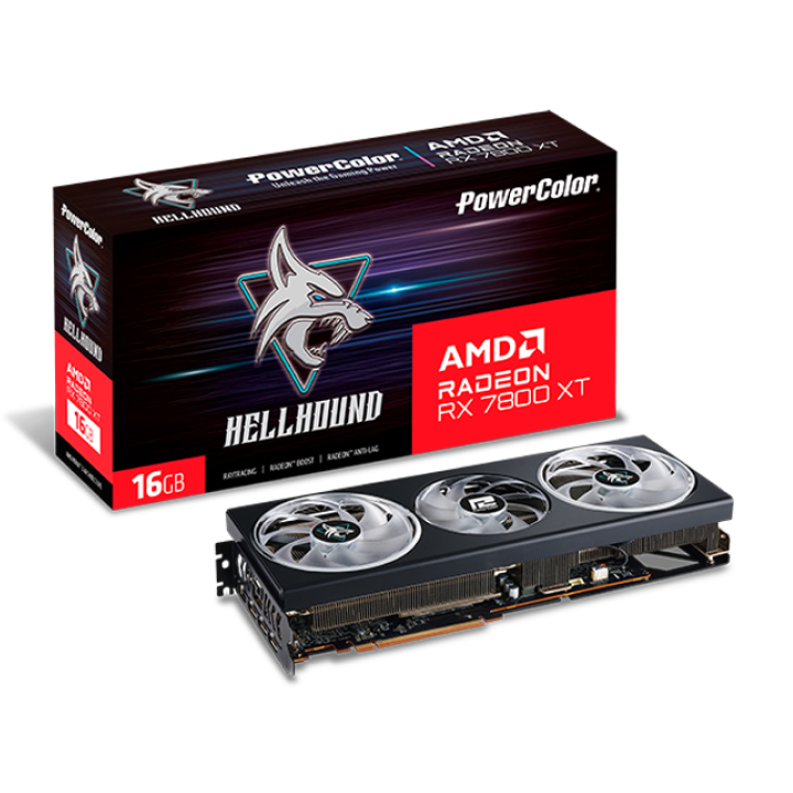 Card màn hình PowerColor Hellhound AMD Radeon RX 7800 XT 16GB GDDR6 (RX7800XT 16G-L/OC)