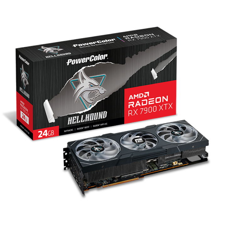 Card màn hình PowerColor Radeon Hellhound RX 7900 XTX 24GB GDDR6 (RX7900XTX 24G-L/OC)