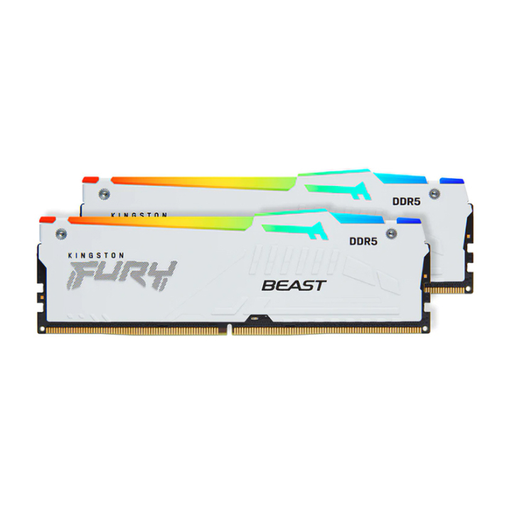 Ram PC Kingston Fury Beast White RGB KF552C40BWAK2-32 (32GB (2x16GB) DDR5 5200MHz)