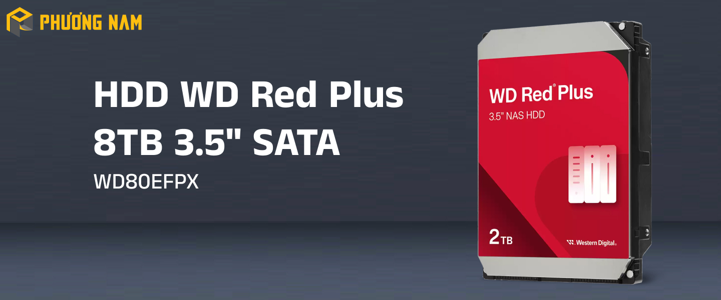 Ổ cứng HDD WD Red Plus WD80EFPX 8TB 3.5" SATA