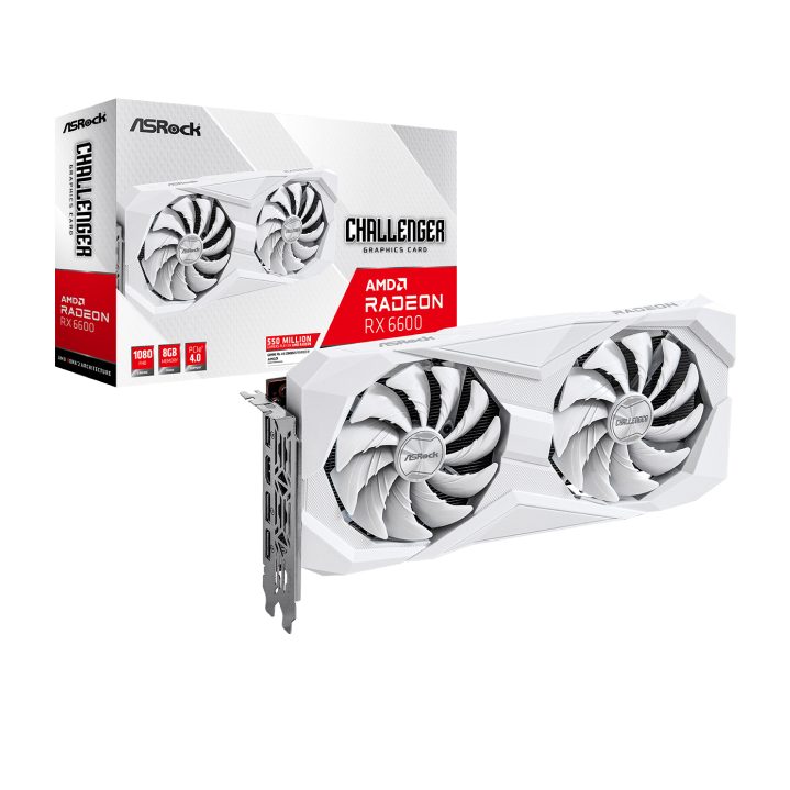 Card màn hình Asrock AMD Radeon RX 6600 Challenger White 8GB GDDR6