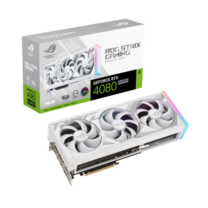 Card màn hình Asus ROG Strix GeForce RTX 4080 SUPER 16GB GDDR6X White Edition (ROG-STRIX-RTX4080S-16G-WHITE)