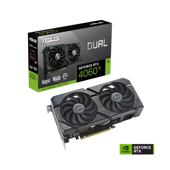 Card màn hình ASUS Dual GeForce RTX 4060 Ti Advanced Edition 16GB GDDR6 (DUAL-RTX4060TI-A16G)